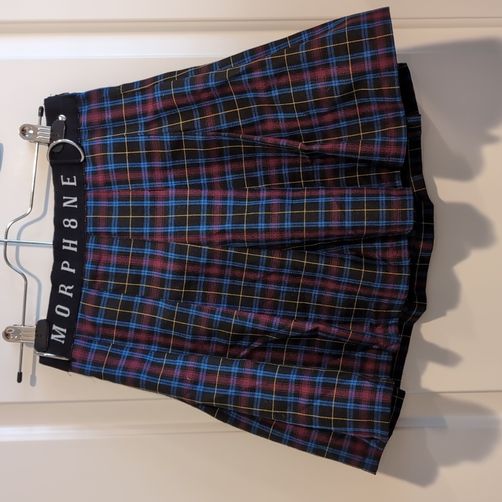 Morph8ne punk plaid high waisted skirt M